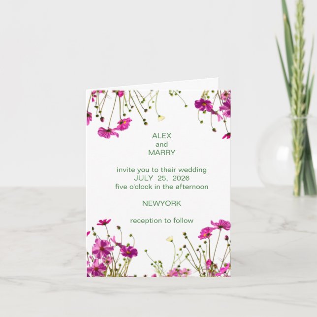 Invitación de Boda de Jardín de Flores Silvestres  (Anverso)