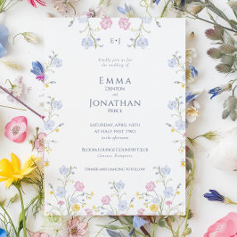 Invitación de boda de jardín de flores silvestres