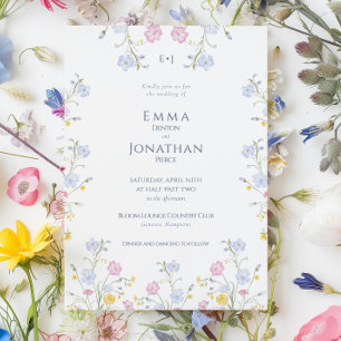 Invitación de boda de jardín de flores silvestres