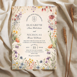 Invitación de boda de jardín de flores silvestres 