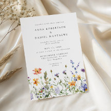Invitación de boda de jardín de flores silvestres