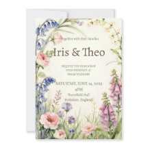 Invitación de boda de jardín de flores silvestres