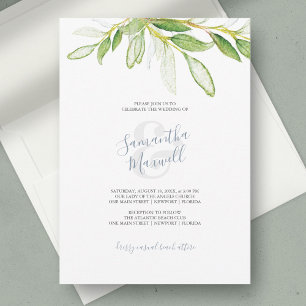 Invitación de boda de jardín de hojas botánicas