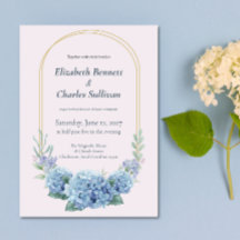 Invitación de boda de jardín de Hortensia Azul