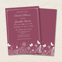 Invitación de boda de jardín de palo de rosa profu
