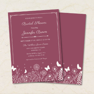 Invitación de boda de jardín de palo de rosa profu