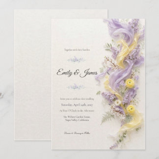 Invitación de boda de jardín de primavera lila