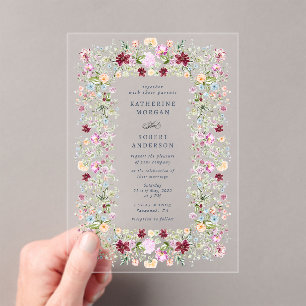 Invitación de boda de jardín de primavera lujoso
