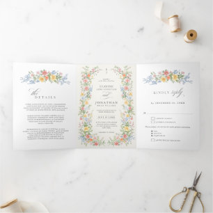 Invitación de boda de jardín de primavera ornada c