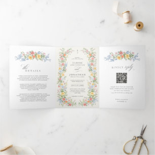 Invitación de boda de jardín de primavera ornada c
