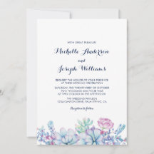 Invitación de boda de jardín de suculentas acuarel