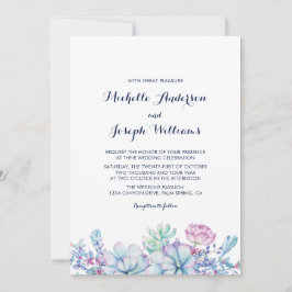 Invitación de boda de jardín de suculentas acuarel