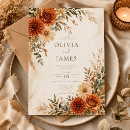 Invitación de boda de jardín de terracota Boho Wil