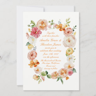 Invitación de boda de jardín de verano con ranúncu