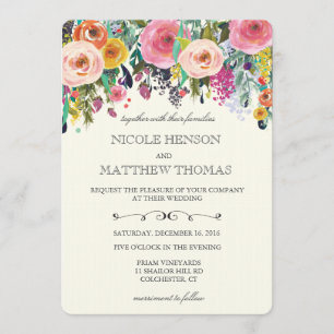 Invitación de boda de jardín floral