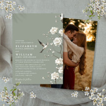 Invitación de boda de jardín floral de chinoiserie
