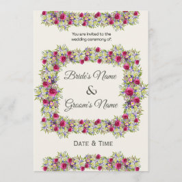 Invitación de boda de jardín floral exuberante