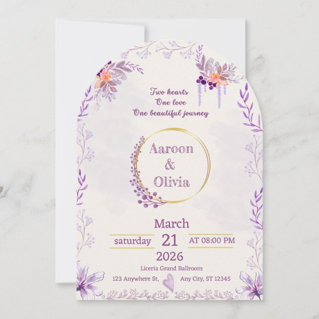 Invitación de boda de jardín íntimo editable (Anverso)