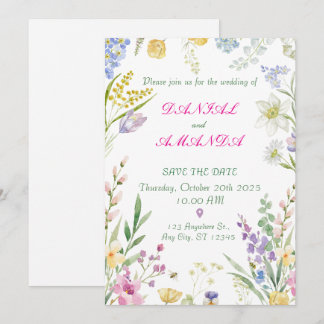 Invitación de Boda de Jardín Romántico | Flor Past