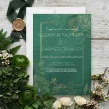 Invitación de boda de jardín verde exuberante