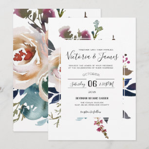 Invitación de boda de jardín vintage