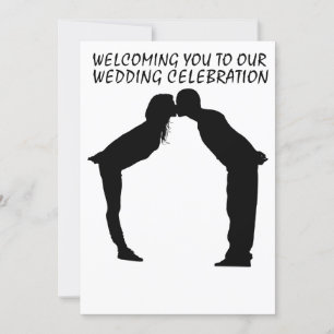 INVITACIÓN DE BODA DE KISSING COUPLE ART SILHOUETT