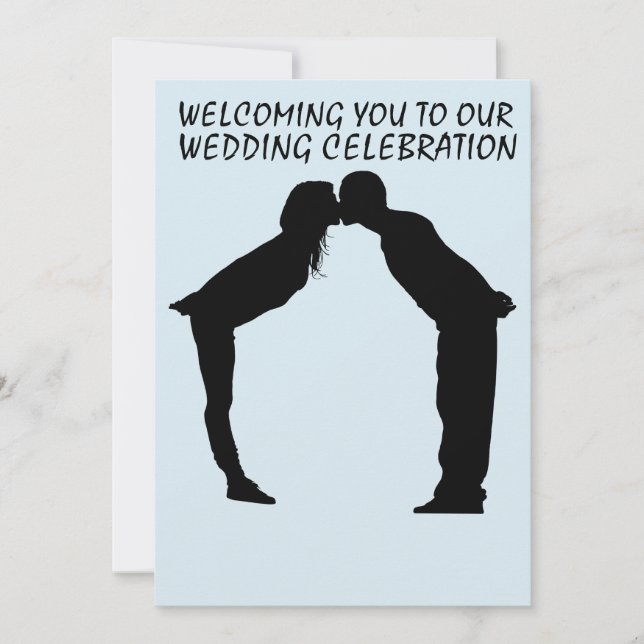 INVITACIÓN DE BODA DE KISSING COUPLE SILHOUETTE (Anverso)