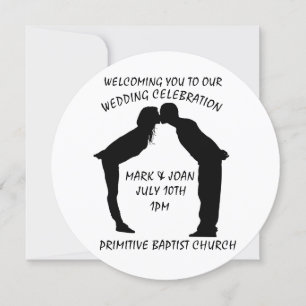 INVITACIÓN DE BODA DE KISSING COUPLE SILHOUETTE