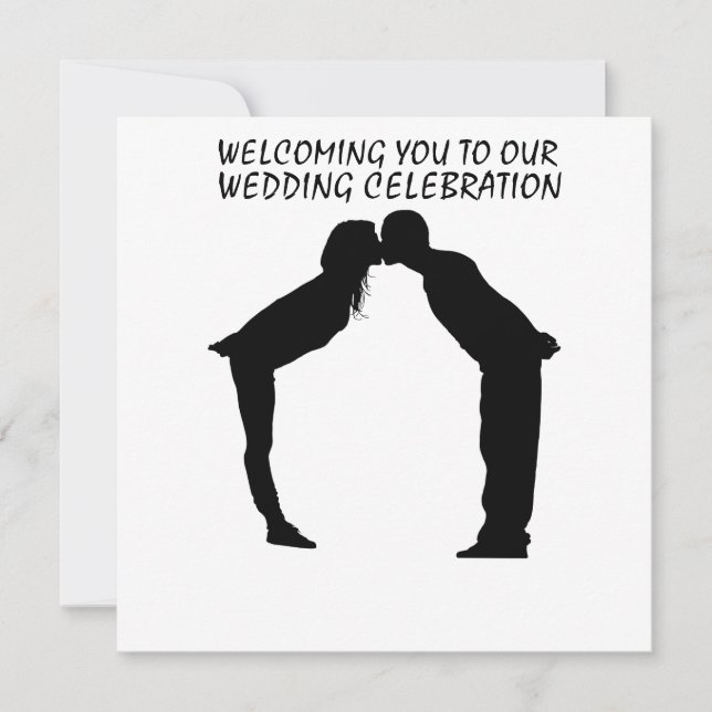 INVITACIÓN DE BODA DE KISSING COUPLE SILHOUETTE (Anverso)