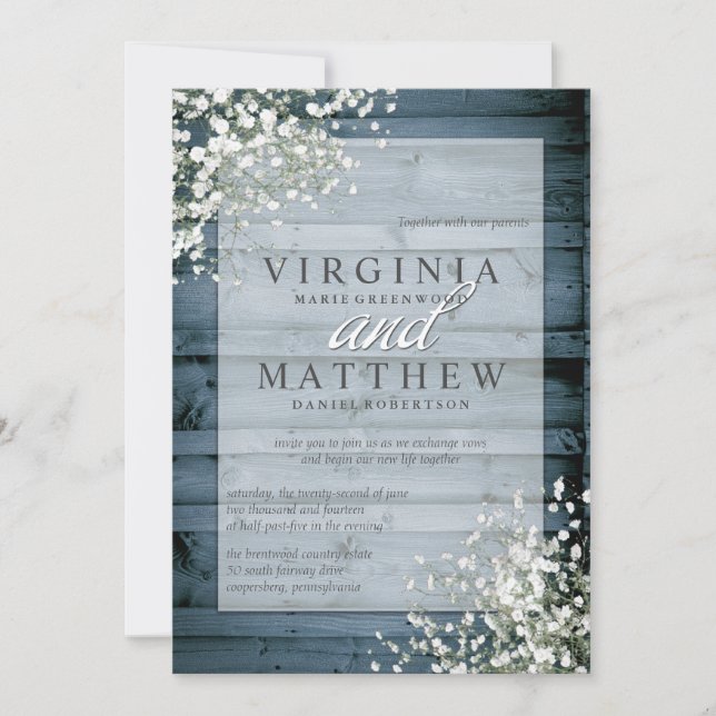 INVITACIÓN DE BODA DE LA BODA DE LA MAMA DE NAVY R (Anverso)