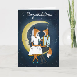 Invitación de boda de la enhorabuena - zorros en