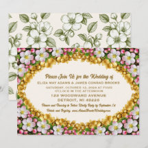 Invitación de boda de la flor de manzano de Michig