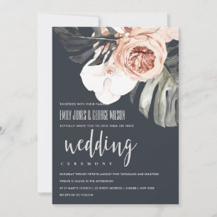 INVITACIÓN DE BODA DE LA FLORAL DE NAVY RUST MONST