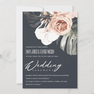 INVITACIÓN DE BODA DE LA FLORAL DE NAVY RUST MONST