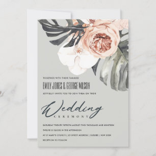 INVITACIÓN DE BODA DE LA FLORAL GRIS DE LA FLORACI