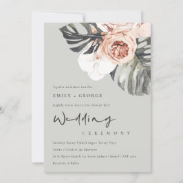 INVITACIÓN DE BODA DE LA FLORAL GRIS DE LA FLORACI