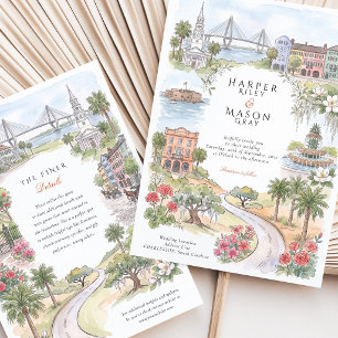 Invitación de boda de la fuente de piña de Charles