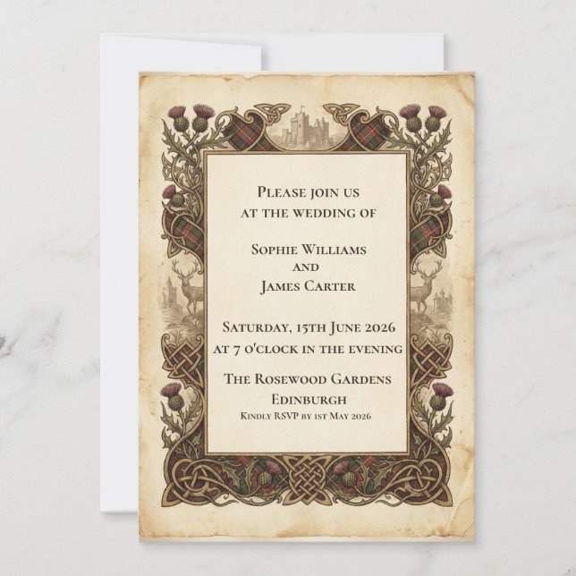 Invitación de boda de la herencia de las Tierras A (Anverso)