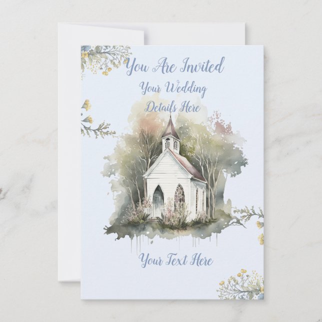 Invitación de boda de la iglesia (Anverso)