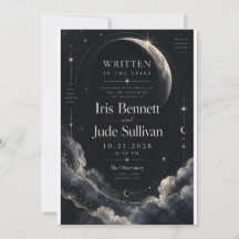 Invitación de boda de la medialuna celestial