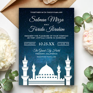 Invitación de boda de la mezquita islámica de la g