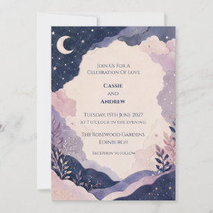 Invitación de boda de la montaña de Luna Morada