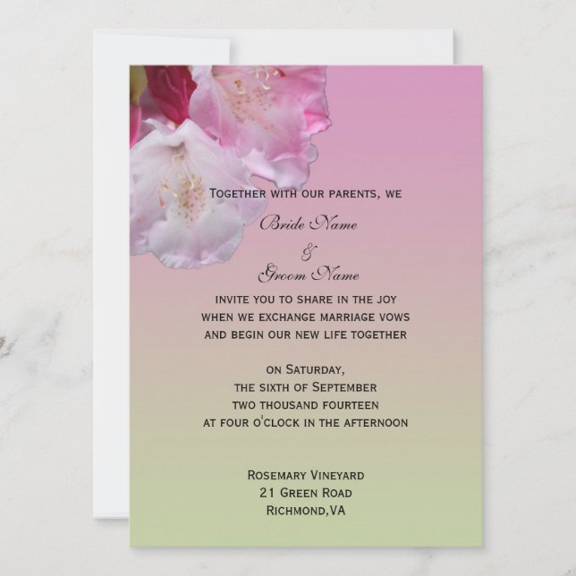 invitación de boda de la novia y el novio (Anverso)