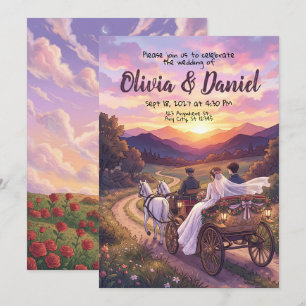 Invitación de boda de la novia y el novio del cuen