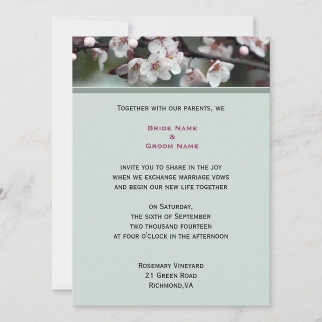 invitación de boda de la pareja (Anverso)
