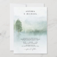 Invitación de Boda de Lago de Acuarela Abstracta