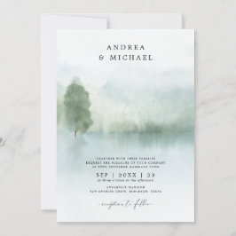 Invitación de Boda de Lago de Acuarela Abstracta