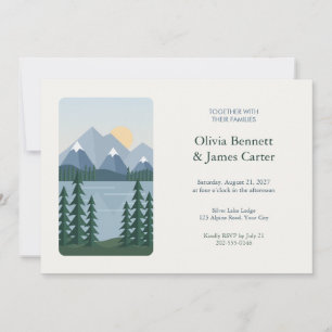 Invitación de boda de Lago de Montaña y Pinos