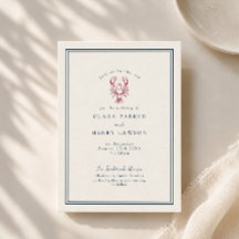 Invitación de boda de langosta preppy de Nueva Ing