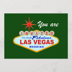 Invitación de boda de Las Vegas VERDE